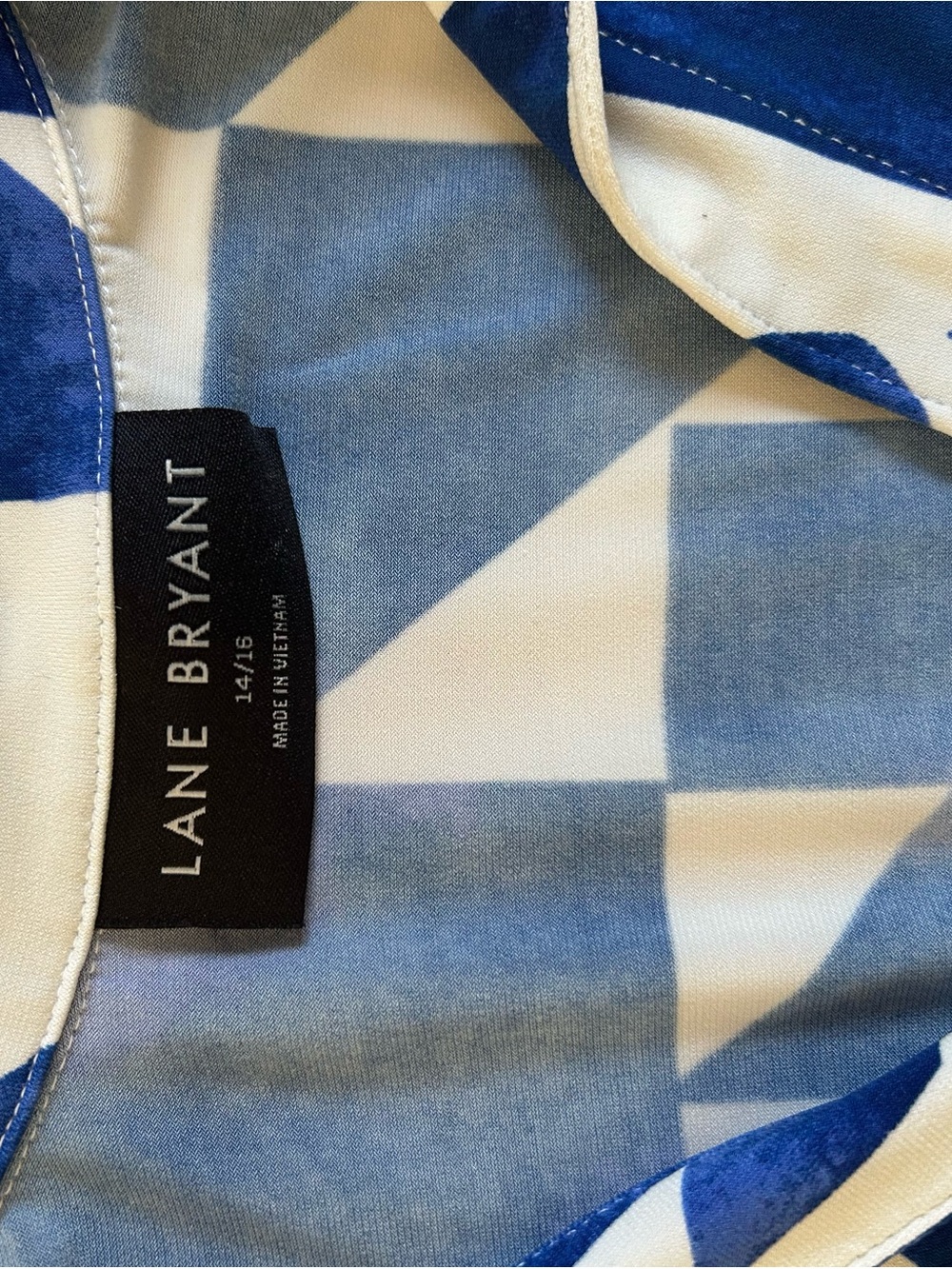 Lane Bryant Blue and White Geometric Jumpsuit - Picture 5 of 5